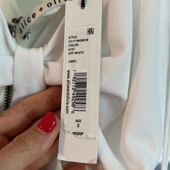 Alice & Olivia - Havana Cut-Out; Midi Dress (in off-white) Brand New w. Tags - Picture 12 of 13